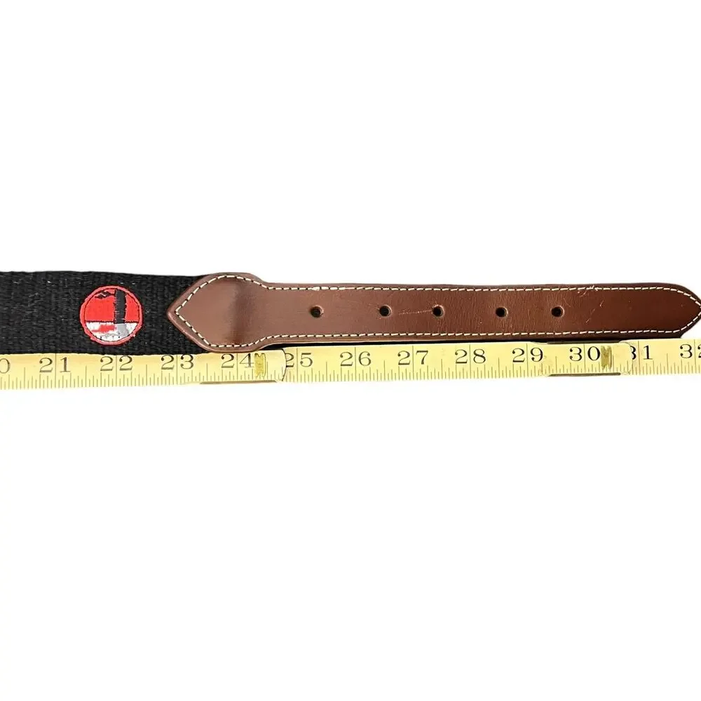 Reel Point Shelter Island Belt Boys One Size Black Woven Leather Elastic